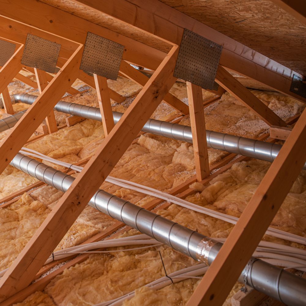 An attic with ventilation and airflow.