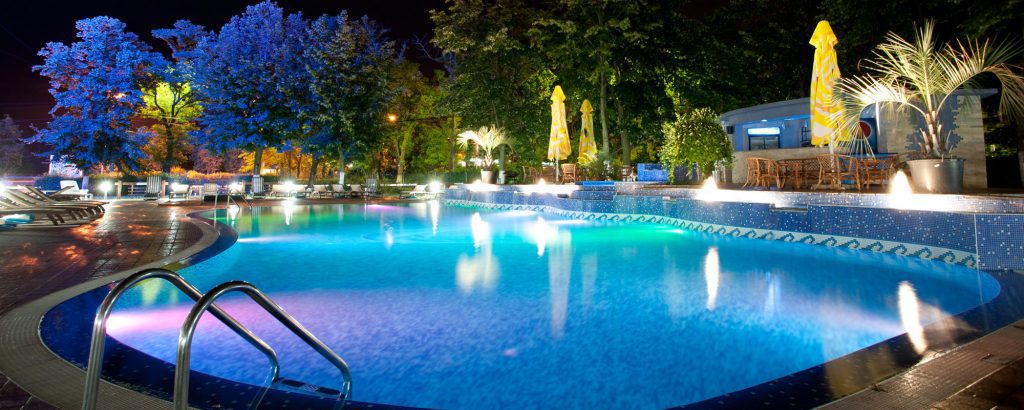 night at swimming pool
